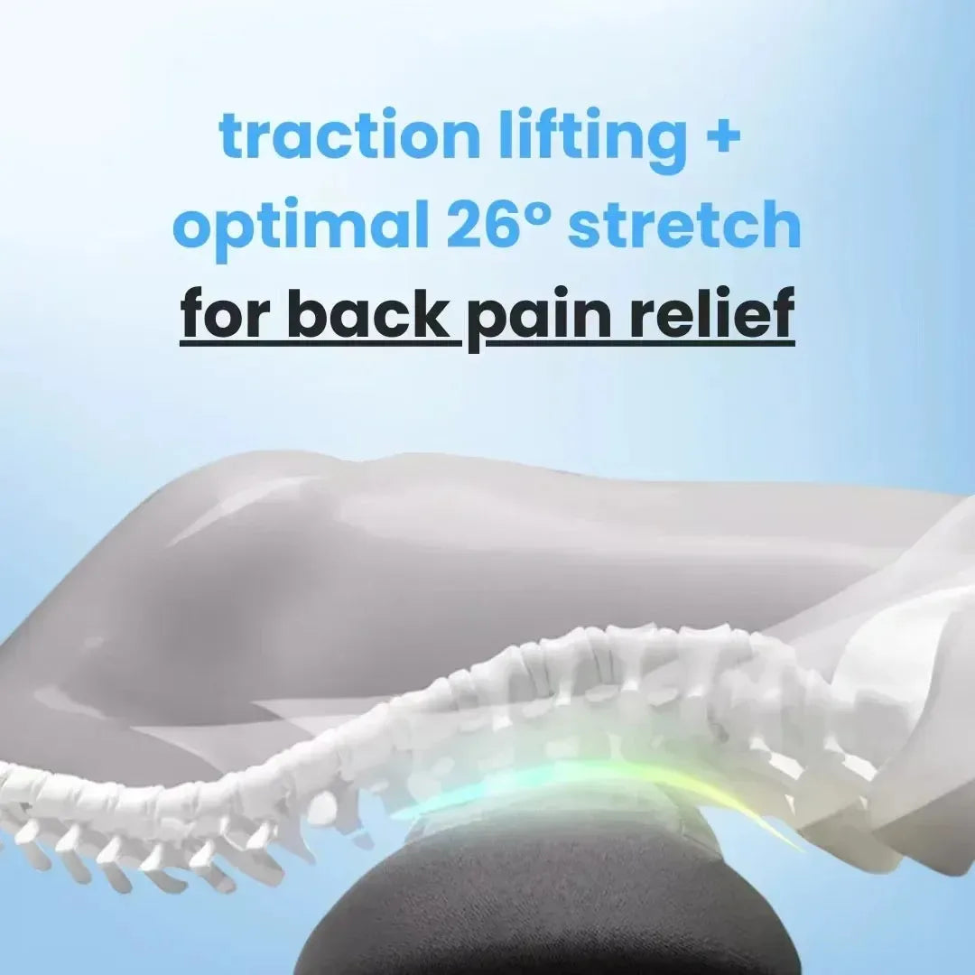 NEW 3-in-1 Back Massager Heat Vibration for Back Pain Relief Herniated Disc Stretch Support Traction Lower Back Massage Pillow