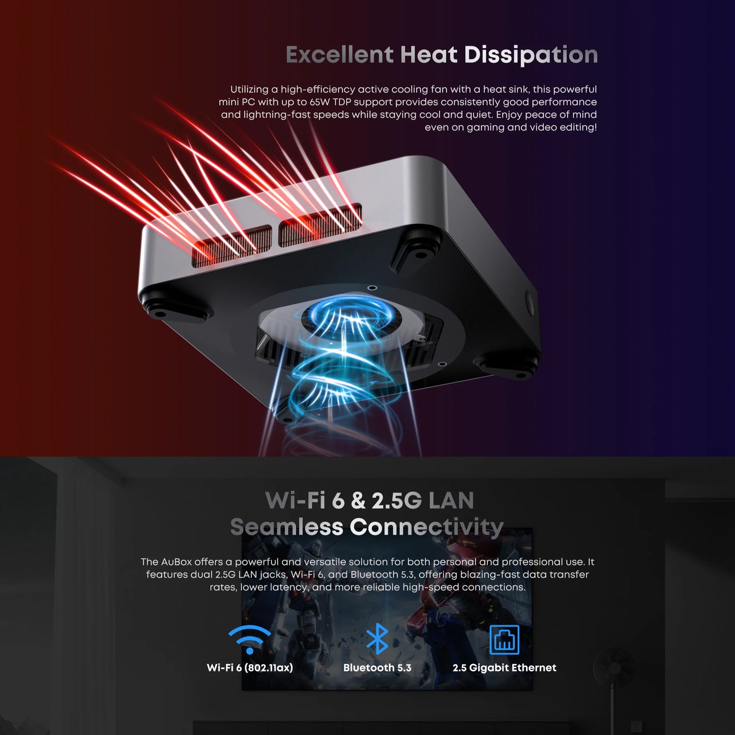 CHUWI Aubox Mini PC AMD Ryzen7 8745HS With Oculink DDR5 NO RAM NO ROM NO OS Desktop Gaming Computer WiFi 6 BT 5.2