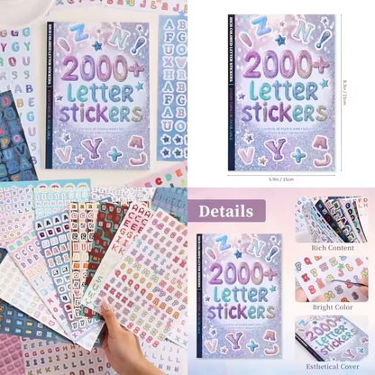 2000+Pcs Colorful Alphabet Letter Stickers for Journal Scrapbooking, DIY Craft Supplies, Fun Font Decals for Junk Journal