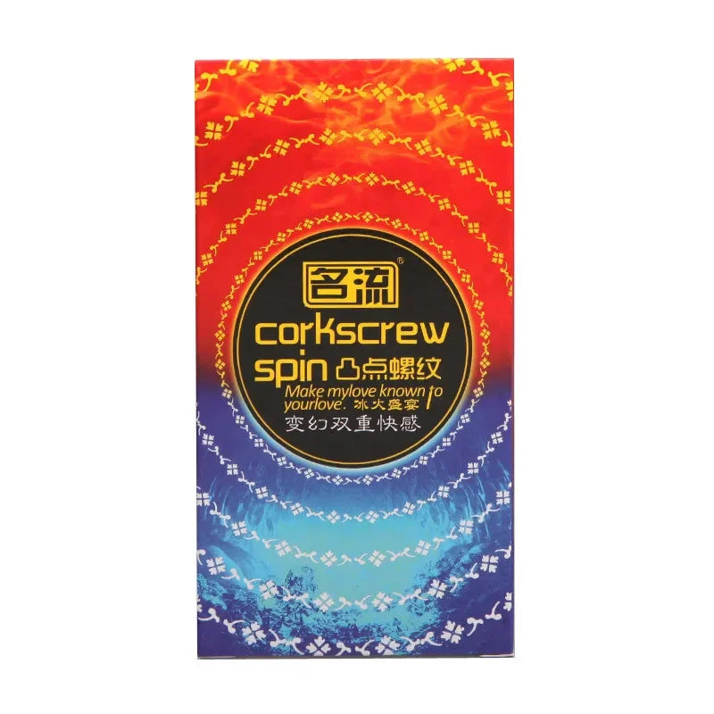 PERSONAGE Genuine Condoms Screw Thread Ice Fire Spike Dotted  Stimulation Orgasm Bump Condoms Safer Sex Products For Adult