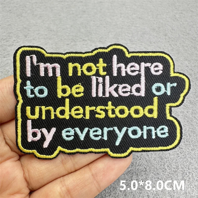 Cartoon Embroidered Patches For Clothing Slogan Letters Embroidery Patch For Clothes Iron On Patches On Clothes Jackets DIY