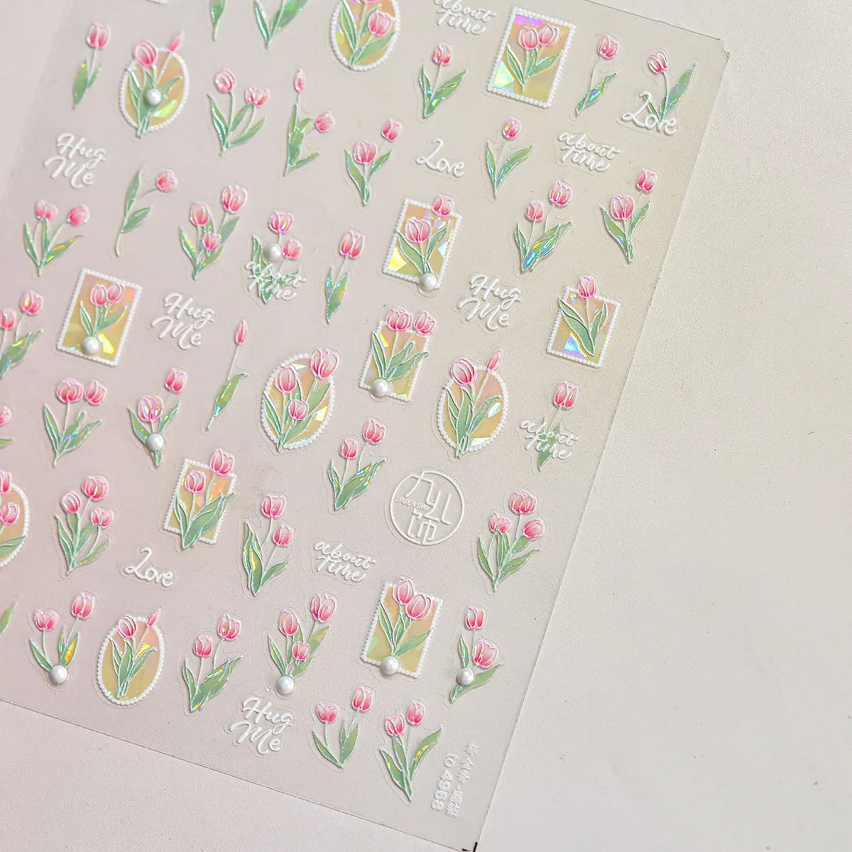 1Sheet 5D Soft Embossed Relief Nail Stickers Cute Daisies Self Adhesive Slider Stickers Press On Nails DIY Japanese Nail Art Dec