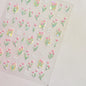 1Sheet 5D Soft Embossed Relief Nail Stickers Cute Daisies Self Adhesive Slider Stickers Press On Nails DIY Japanese Nail Art Dec