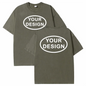 Custom T-shirt with Hip-hop Street Team Logo Men's 230G Pure Cotton, Loose Fit, High-temperature Printed Custom Top