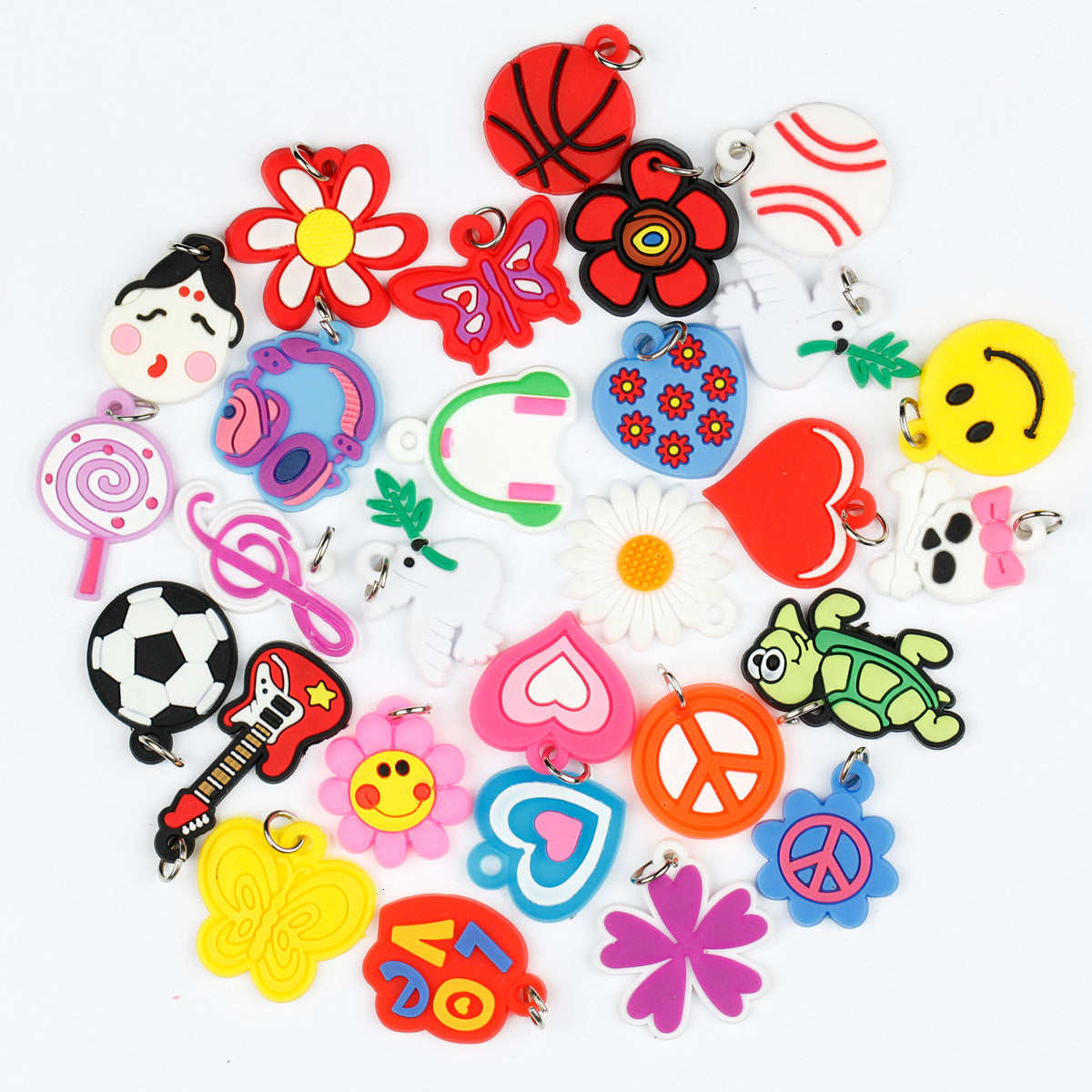 Pendants DIY Colorful Loom Rubber Band Bracelet Jewelry Making Beads Toy Colorful Animal Flower Beads Random Style Elastic Bands