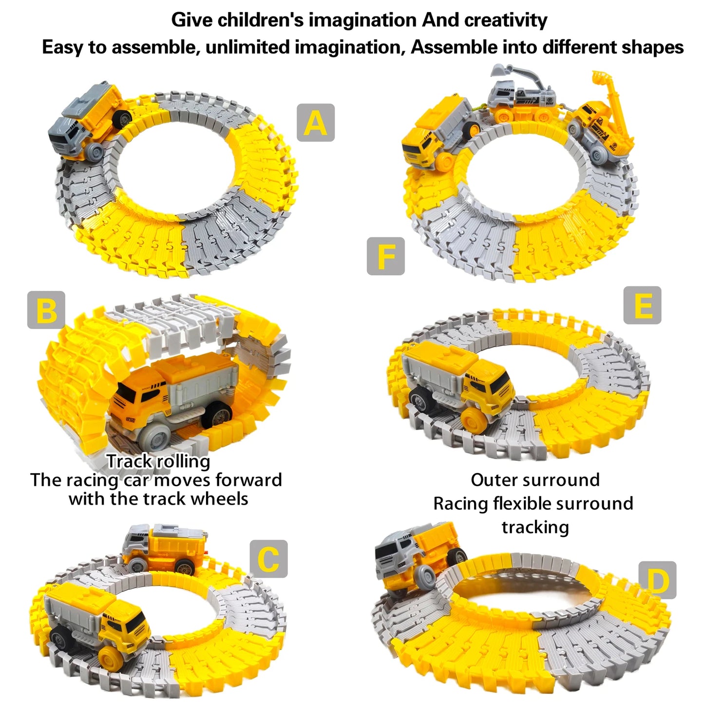Space Track Toys Magic Climbing Electric Engineering Race Car Toy Bendable Flexible Race Track Cars Train Toy For Kid Gift