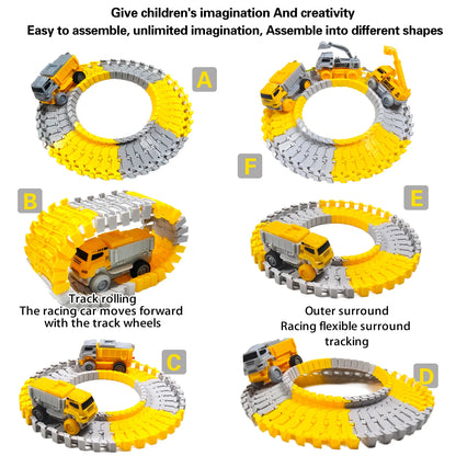 Space Track Toys Magic Climbing Electric Engineering Race Car Toy Bendable Flexible Race Track Cars Train Toy For Kid Gift