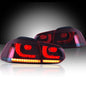 08-14 Golf MK6 Hatchback VLAND LED Tail Lights E-Mark w/ Amber Sequential Turn Signal Rear Lamps Assembly Set of 2