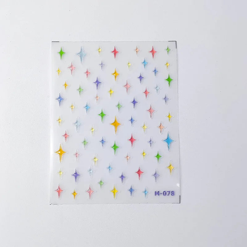 Line Flower Powder Blusher Love Heart High Quality Jelly Series Adhesive Nail Sticker Nail Art Decoration Decals Design T-2830