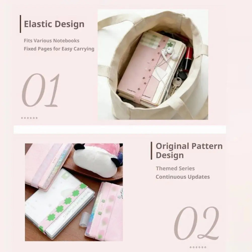 Kawaii Star Elastic Band for Planner Notebook INS Style Journal Closure Strap Cute Scrapbooking Stationery Accessories