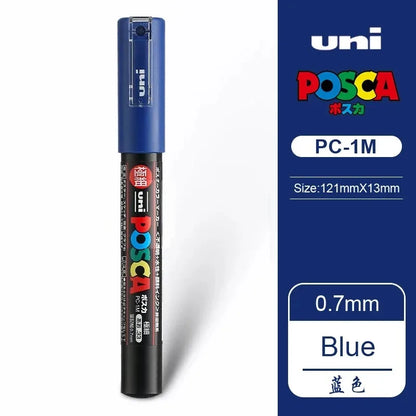 1pcs Japan UNI POSCA Markers PC-1M/3M/5M Acrylic Graffiti Pen Waterproof DIY Stackable Color Art Painting School Supplies