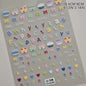 3D Embossed Nail Stickers - Cute Hollow Bear Heart Flower Decals Self-Adhesive Nail Art Sticker for Women Girls DIY Manicure