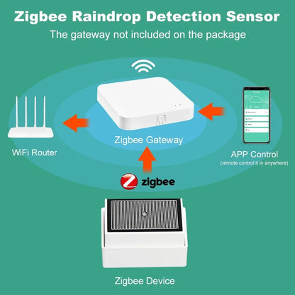 2 in 1 Tuya Zigbee Rain Sensor with Light Detector IPX4 Outdoor Waterproof Rain Detector Work with Smart Life Home Assistant Z2M