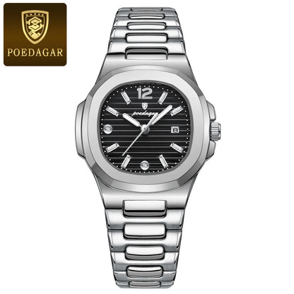 POEDAGAR Square Fashion Woman Wristwatch Luminous Waterproof Date Ladies Watch Luxury High Quality Quartz Women's Watches Reloj