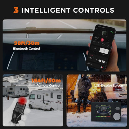 8KW 12V&24V&110-240V Diesel Air Heater With Bluetooth App,LCD Switch,24Hours Timing For Car Trailer Truck Diesel Parking Heater