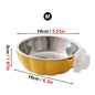 Movable Lifting Pet Hanging Food Bowl Pumpkin Shaped Stainless Steel Water Bowl for Rabbit Hamster Bird Cat Pet Feeding Supplies