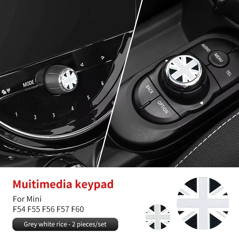 Central Control Volume Multimedia Button Knob Sticker for MINI Cooper F55 F56 F57 F60 Countryman Leather Car Interior Styling