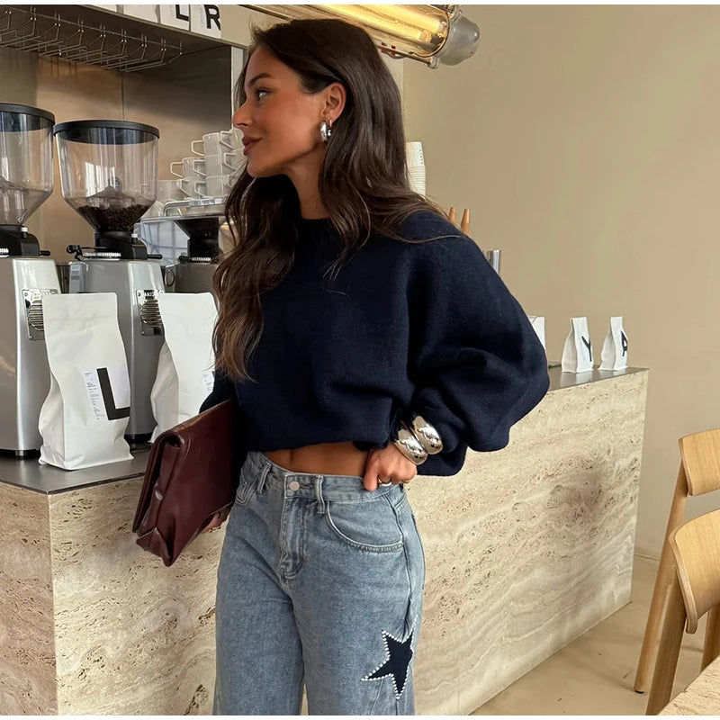 Female Vintage Leather Pocket Jeans Women Blue Zipper Straight Loose Trousers Lady New Fashion Daily Casual Spring Pants 2026