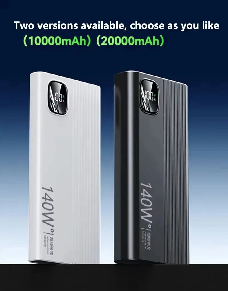 Lenovo 500000mAh Power Bank 140W Super Fast Charging Powerbank Portable External Battery Charger For Xiaomi iPhone 2027New
