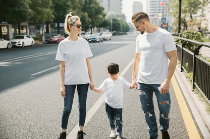 EU size 100% pure cotton custom T-shirt front and back team school uniform store logo text photo for men's personalized high-end