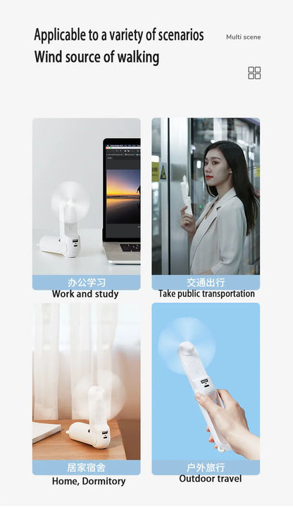 Handheld Bear Electric Fan Portable Small Fan For Students Multi-functional Household Foldable USB Charging Stand-up Desktop Fan
