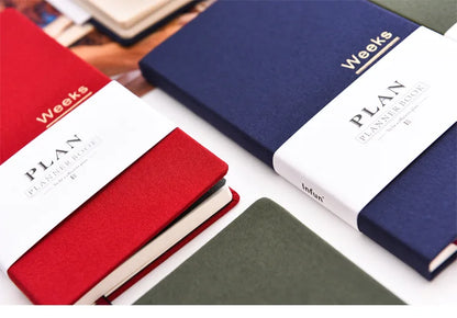 Undated Weekly Fabric A6 Journal - Portable Pocket-Sized Planner for Notes, Goals & Daily Flow Linen Weeks Planning System