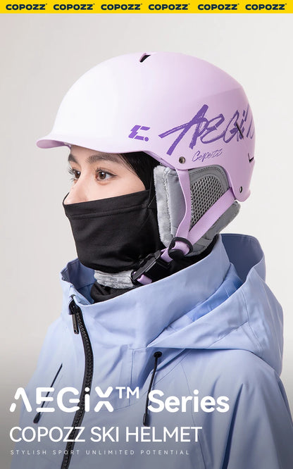 COPOZZ Certificated Ski Helmet Husband Integrally-Molded Snowboard Helmet with Magnetic Bukcle Motorcycle Snow Men Women Adult