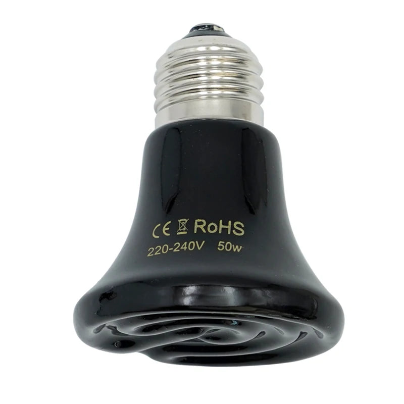 25/50/75/100W E27 Pet Heating Lamp 110V 220V Infrared Ceramic Emitter Heat Light Bulb Pet Brooder Chickens Reptile Lamp 1PC