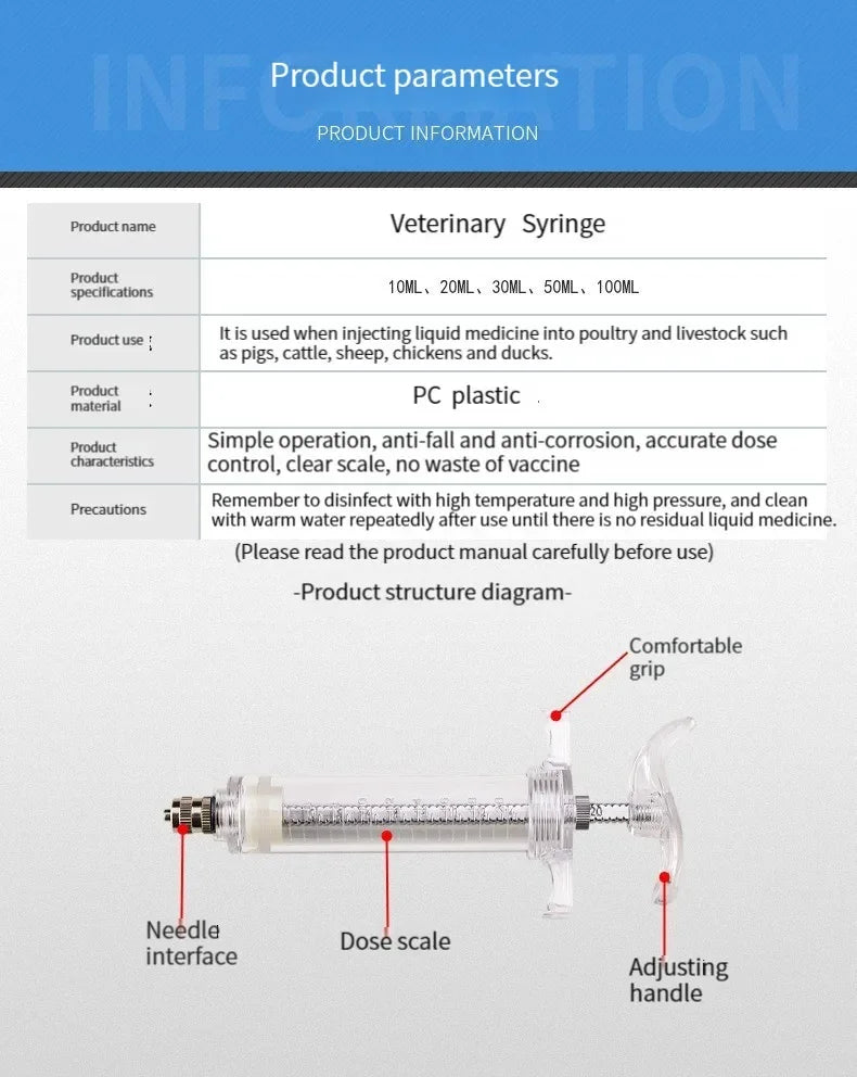 High quality veterinary syringes with feeding tubes and various specifications of veterinary syringes
