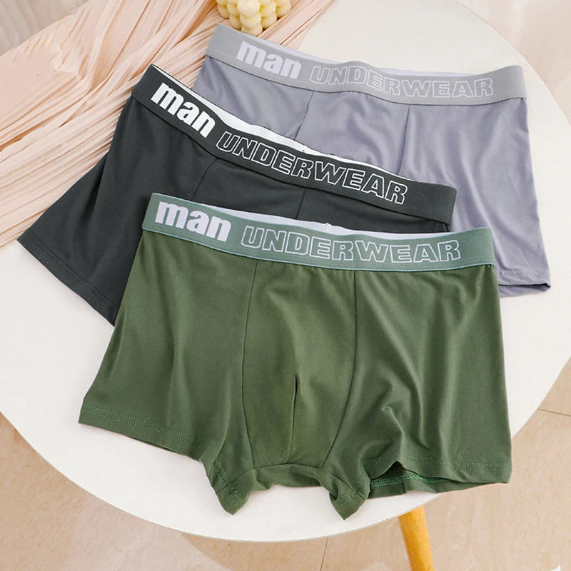 4-Piece/Set Men's Cotton Comfortable Boxer Shorts Breathable And Fashionable Fitness Underwear Men's Close Fitting Boxer Shorts