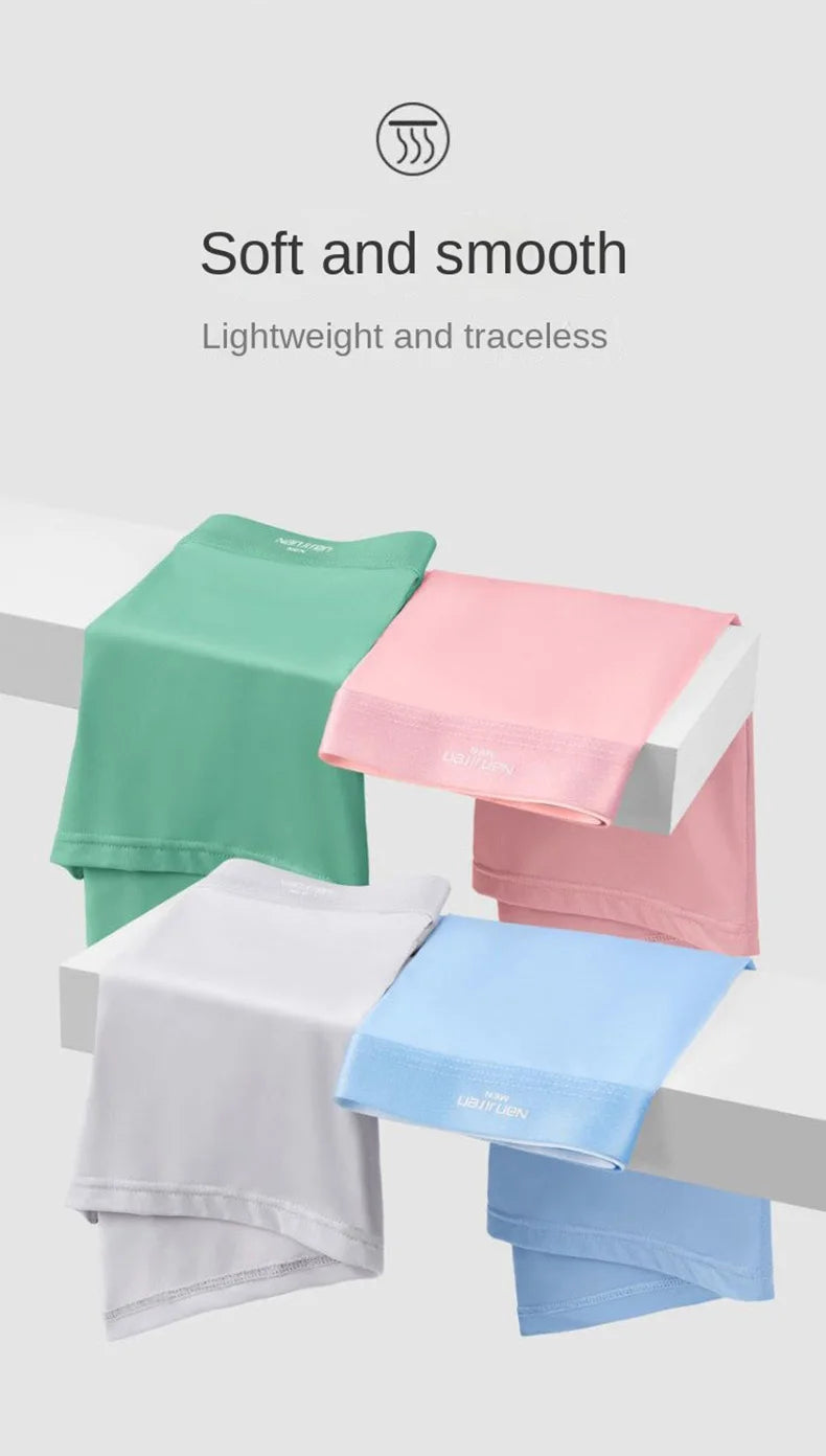 4pcs Boxer Shorts Men's Ice Silk Underwear Cool Underpants Breathable Sexy Thin Panties U Convex Lingerie Wholesale Lots L-6XL