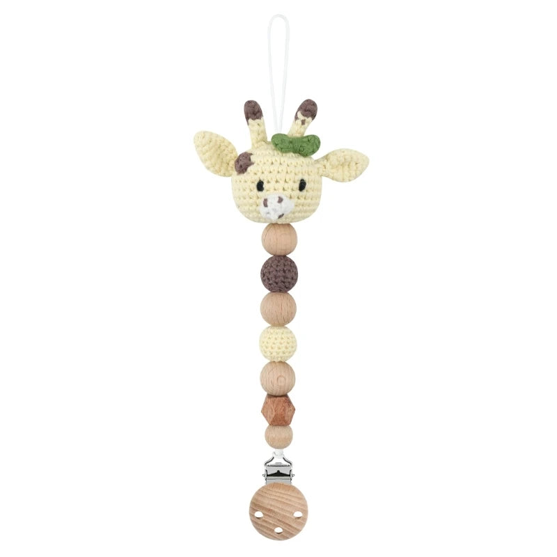 Baby Pacifier Clip Crochet Koalas Handbell Rattle Doll Teether Pacifier Chain Clips Set Dummy Chain Cartoon Teething Toy