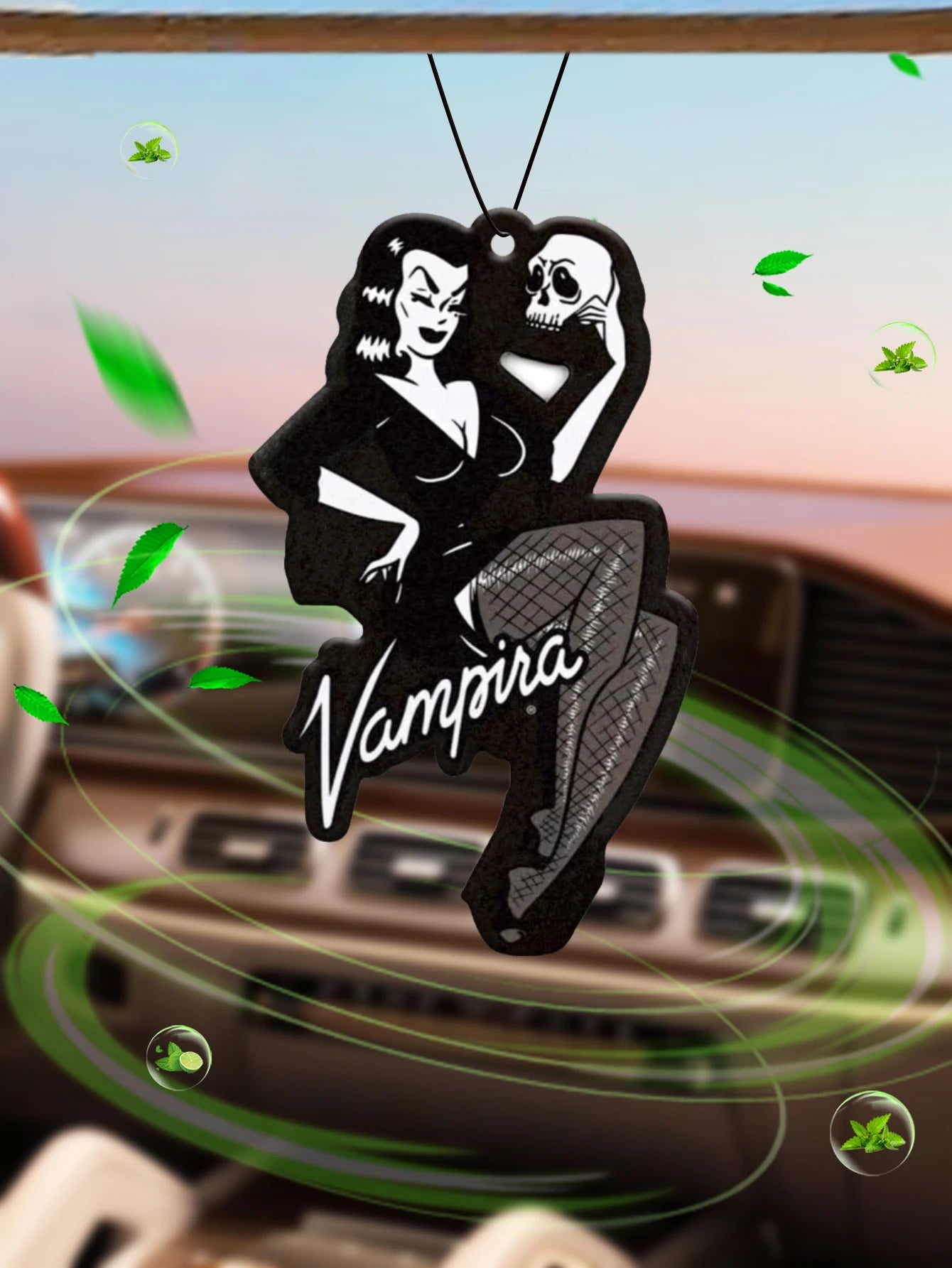 Horror and Weird Smells (Vampire Skull Poster) Special Edition Cologne (4711 Special Edition Classic for Both Men and Women) Car Air Freshener |   Rearview Mirror Hanger & Dual-Purpose Air Vent Clip |   Natural Material Aroma