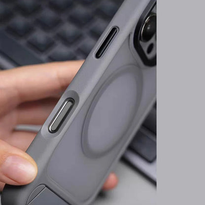 Invisible Folding Stand for Magsafe Magnetic Case For iPhone 17 Pro Max 17Pro Air Matte Skin Feel Wireless Charging Hard Cover