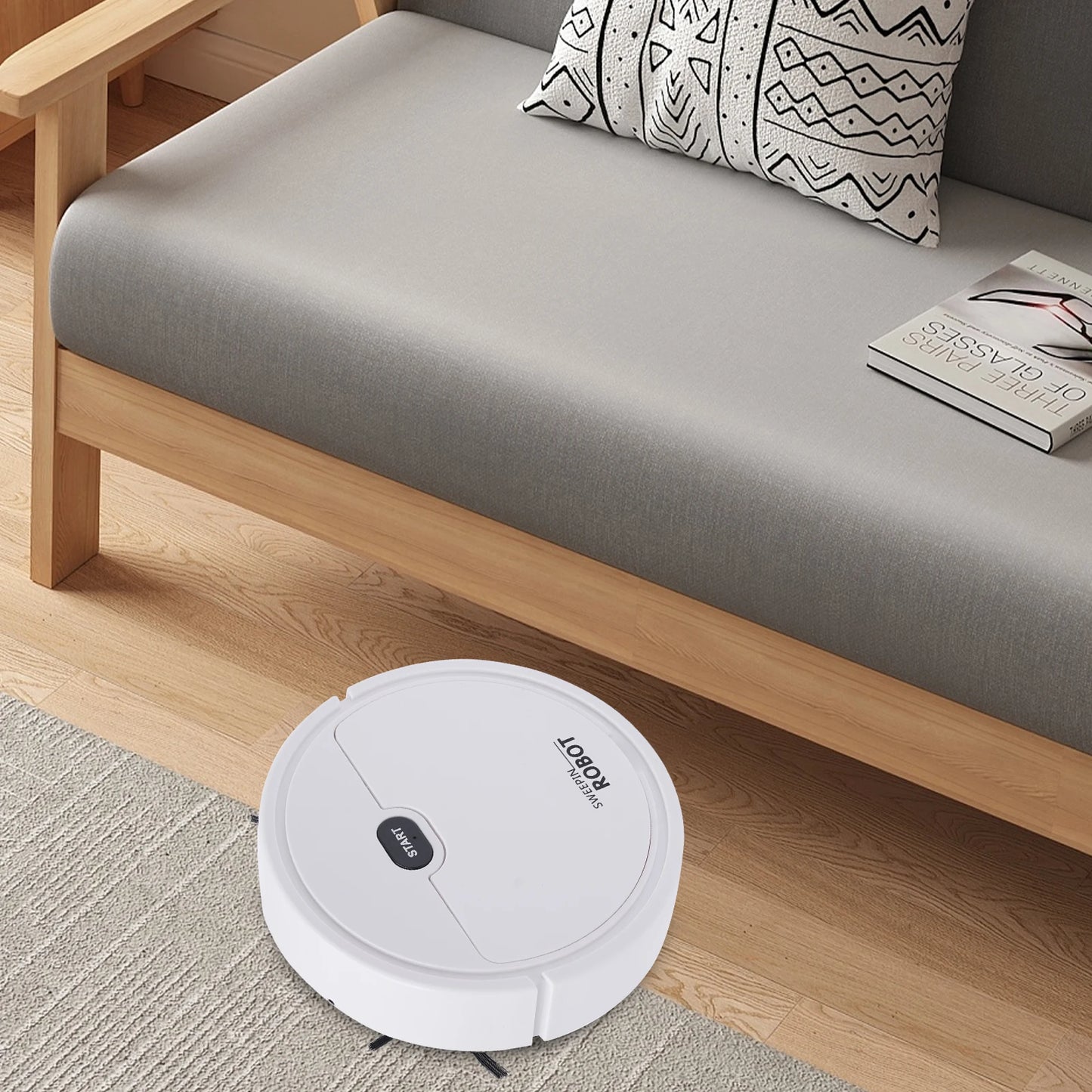 Robot Vacuum w/ Automatic Direction Change, 3-in-1 Fully Automatic Sweeping Robot Suction And Sweeping Mop Household