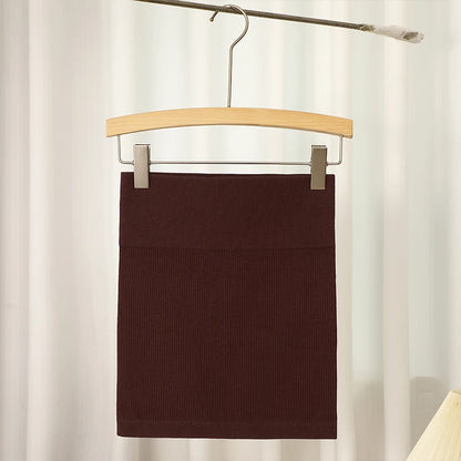 FINETOO Spring Summer New High Waist Elastic Business Women Mini Skirt Black Slimming Knitted Half Body Skirt Professional Work