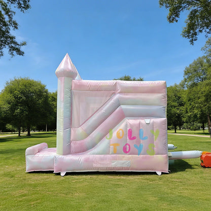Tie Dye Toddler Bounce House Inflatable Wedding Bounce Castle Outdoor Bouncer Inflatable Tiedye Bouncer Combo House with Slide