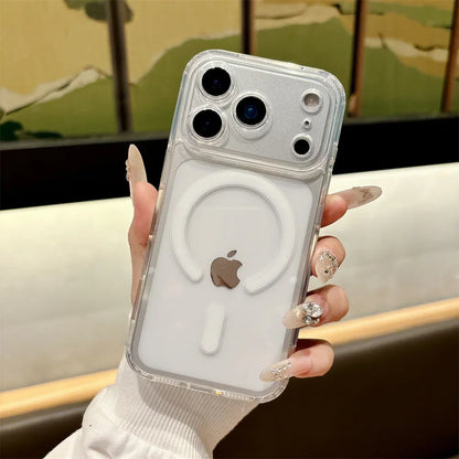 Luxury for Magsafe Magnetic Phone Case for iPhone 17 Pro Max 17 Air 16 Pro 15 14 13 12 11 Transparent Shockproof Protect Cover