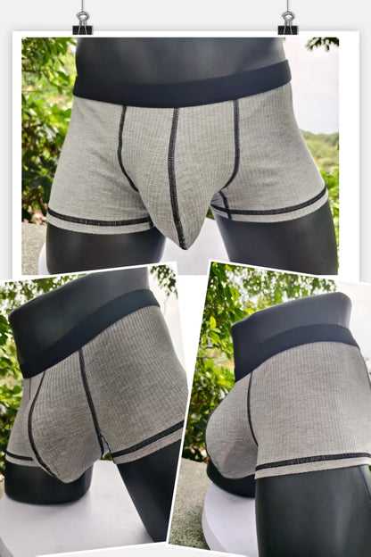 Large-bag personalized design men's underwear, sweat-absorbing, thin, breathable, U-convex four-corner men's underwear