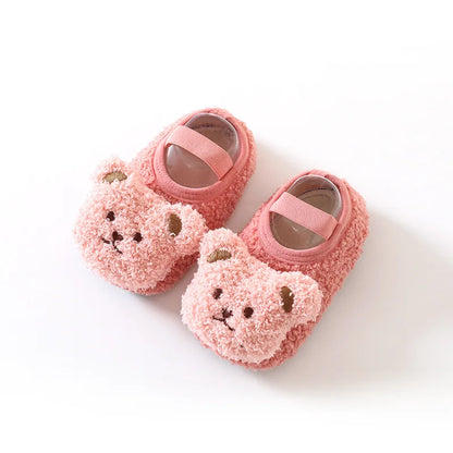Winter Infant Floor Socks Soft Bottom Anti-slip Newborn Learning Walking Shoes Cute Cartoon Bear Baby Boat Sock Kids Footwear