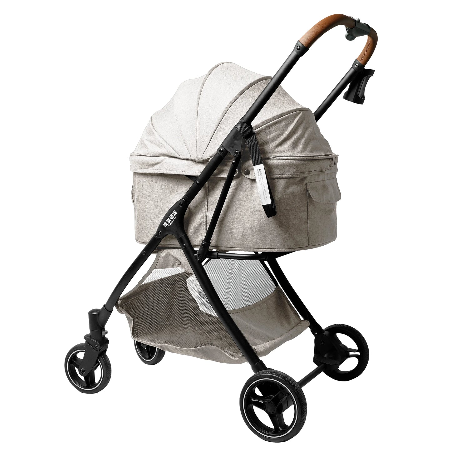 Breathable Large Space Pet Stroller One-Click Foldable Detachable Hand Cart For Dogs Cats Outdoor Travel