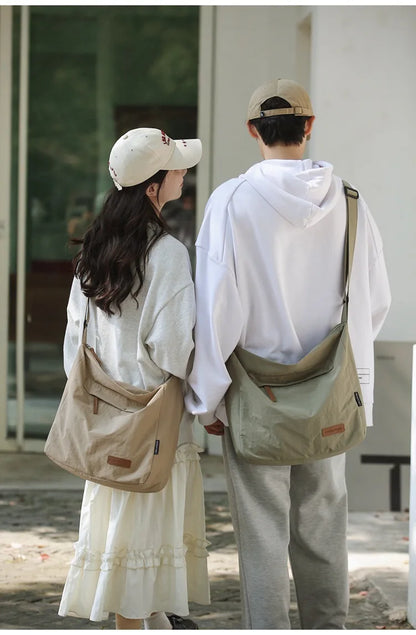 Japanese Women Men Shoulder Crossbody Bag Large Canvas Messenger Bags for Student 2024 Brand Book Bags Female Handbag Satchels