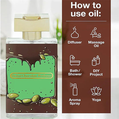Sweet Chocolate Unisex Perfume 100ml Sweet Fragrance Long-lasting Scent Body Spray Creative Design Must-have For Daily Commutes