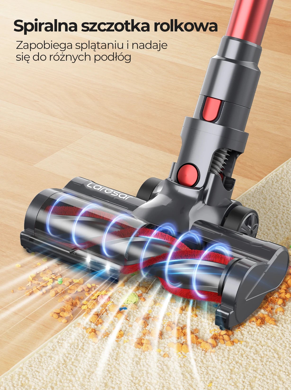 Laresar V8 Cordless Vacuum Cleaner Handheld Car 48000PA 500W 60 Mins Home Appliance Wireless Removable Battery Brushless motor