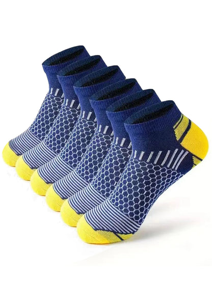 12Pairs High Qualit Athletic Socks Men's Ankle Socks Running Cyclling Waist Honeycomb Design And Firm Sports Leisure Socks Gifts