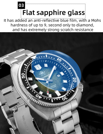 ADDIESDIVE Men Watch Sapphire Glass AR Coated Quartz Watches Luminous 200m Waterproof Turtle Diver Watch Reloj Hombre AD2511