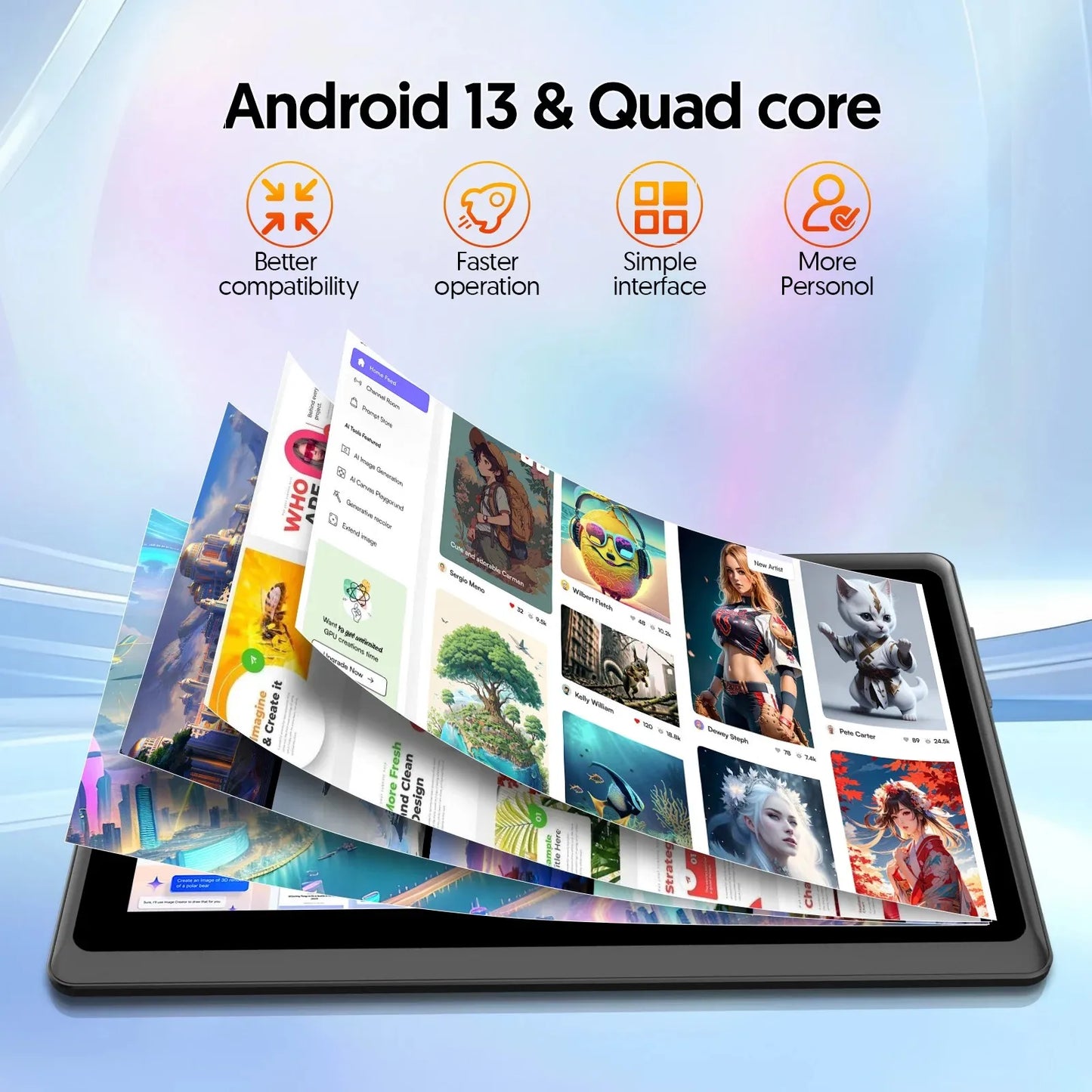 7-Inch Android 13 Tablet, 4 (2+2) GB RAM, 32GB Storage, 3500mAh Battery, HD 1024x600 IPS Display, Dual Cameras, WiFi, Bluetooth