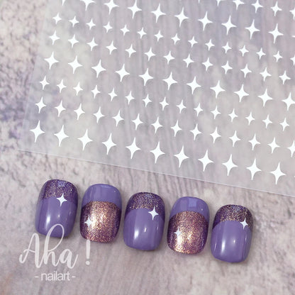 1pc Sliver Gold Star Nail Art Stickers Y2K Charms Self-Adhesive Sliders Laser White Chrome Gel Polish Decals Kawaii Accesories