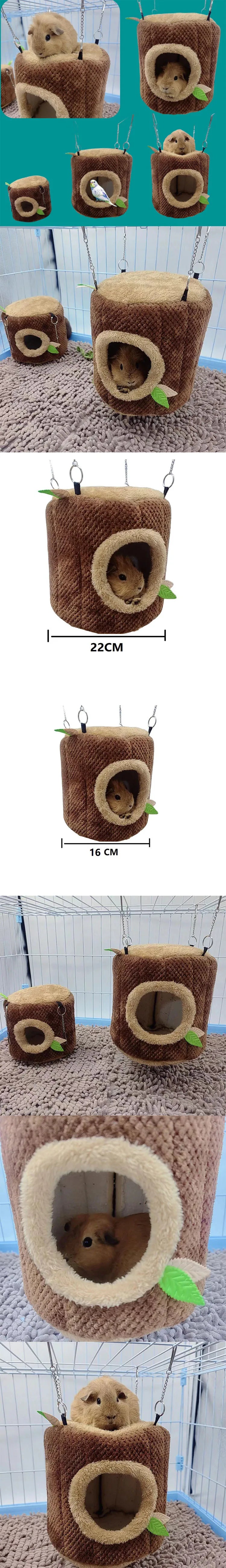 Small Animals Pet House Hamster Tree Stump Shape Hammock Supplies Rodent Hammock Hamster Bed Rats Accessories XCW06