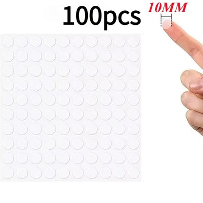 100pcs 1cm Adhesive Double Sided Tape Stickers Removable Round Sticky Tack No Trace Small Stickers for Festival Decoration